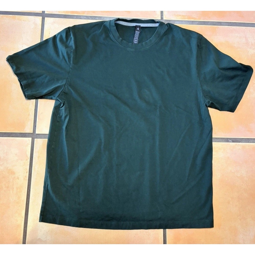 Lululemon X-Large Heavyweight Cotton Mens T-shirt Forest Green Short Sleeve